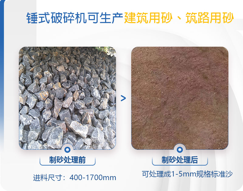 pcz1615重锤破可以制砂吗，附现场视频